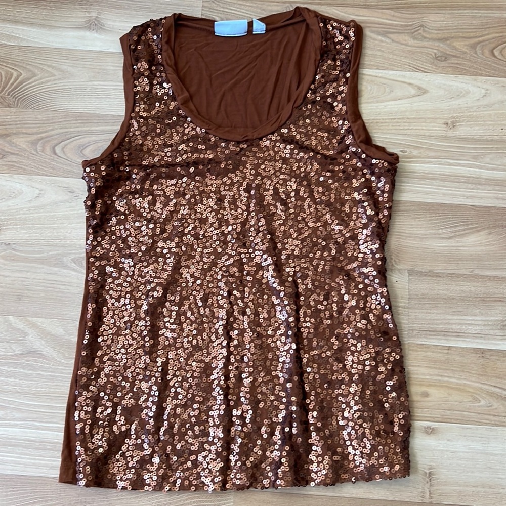 Bronze sequin tank top size M